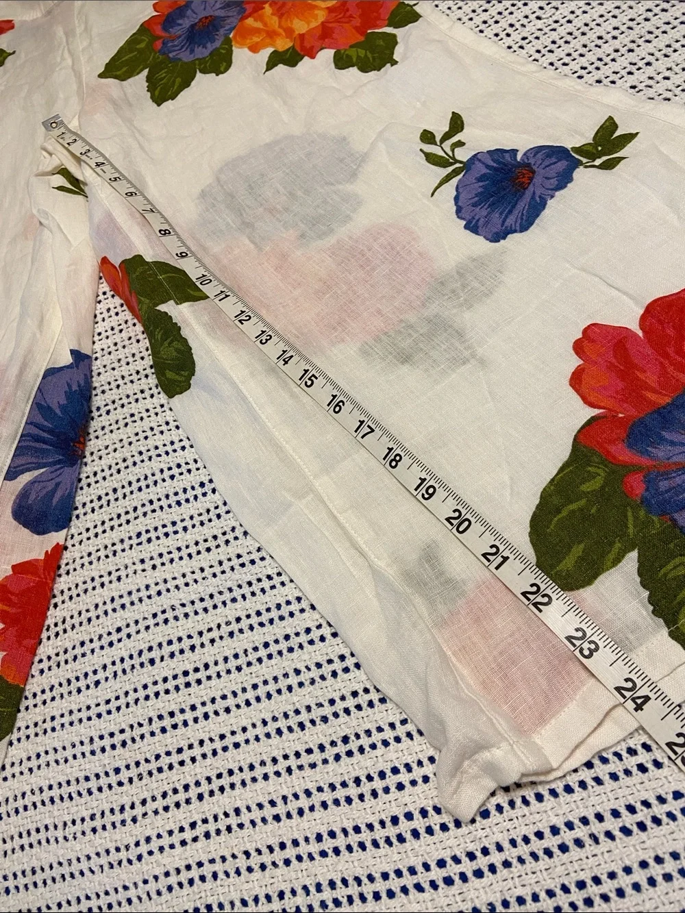 Joie 100% Linen Wide Leg Crop Floral Botanical Hi Rise Pants Size Large